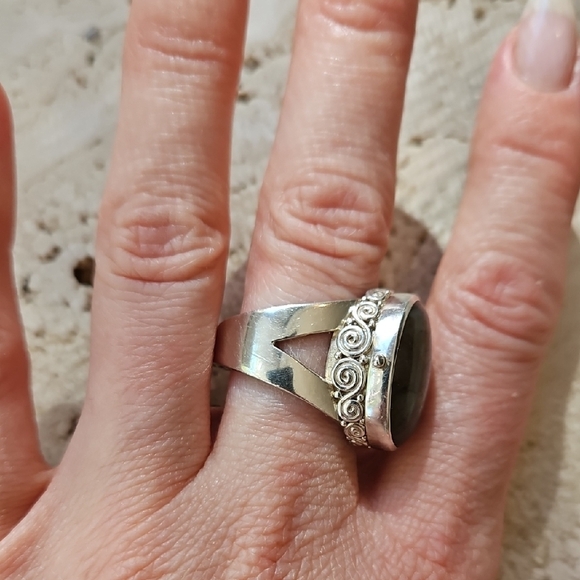 Sajen Sterling Silver Labradorite Ring Size 10 - Picture 5 of 11